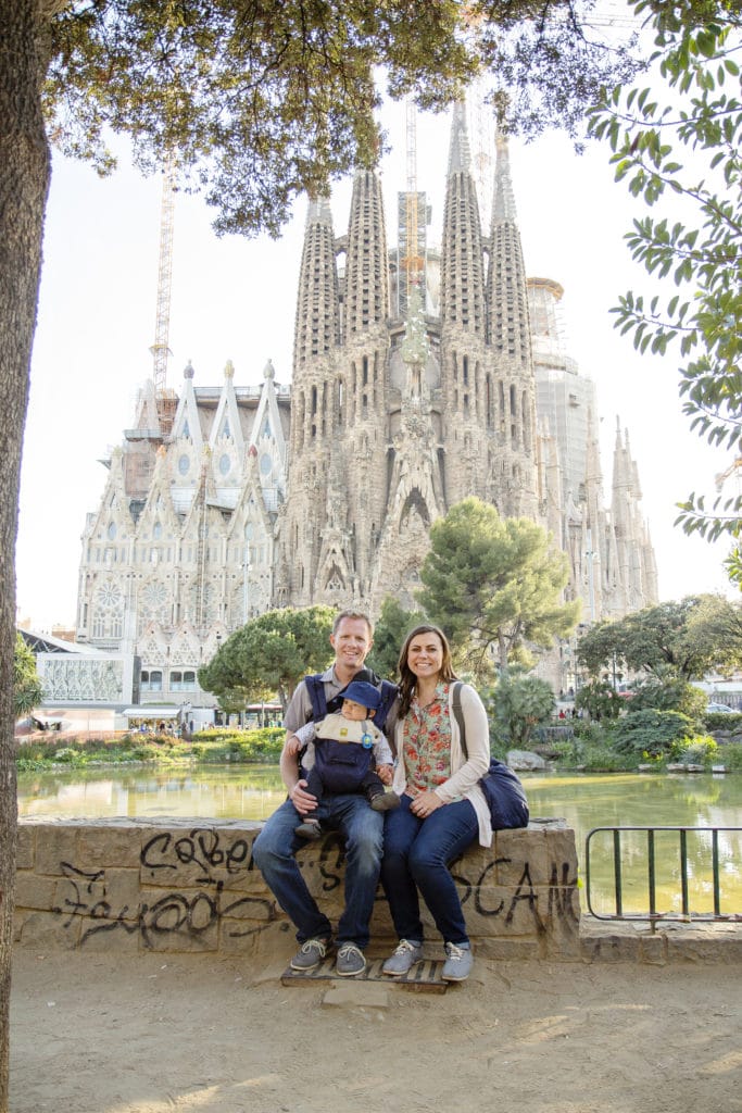 Visiting La Sagrada Familia with a baby. 