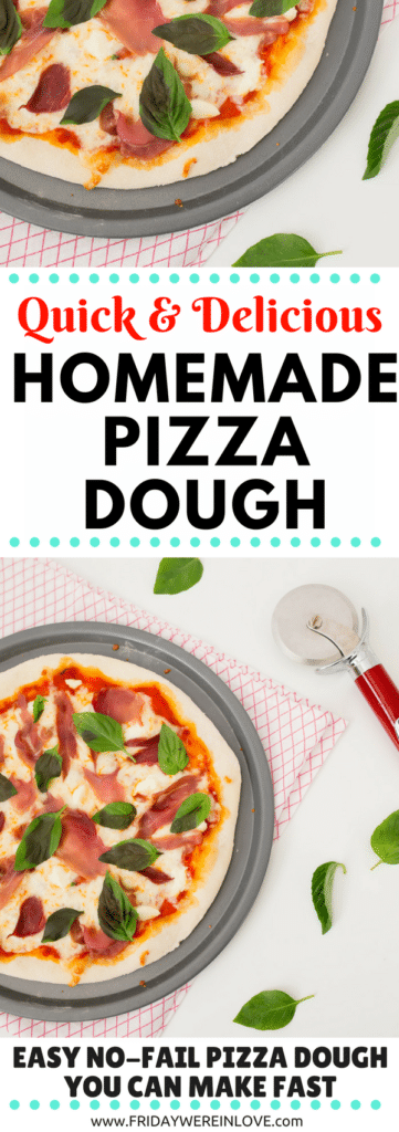 Quick Homemade pizza dough recipe and tips for freezing for another easy pizza night ahead!