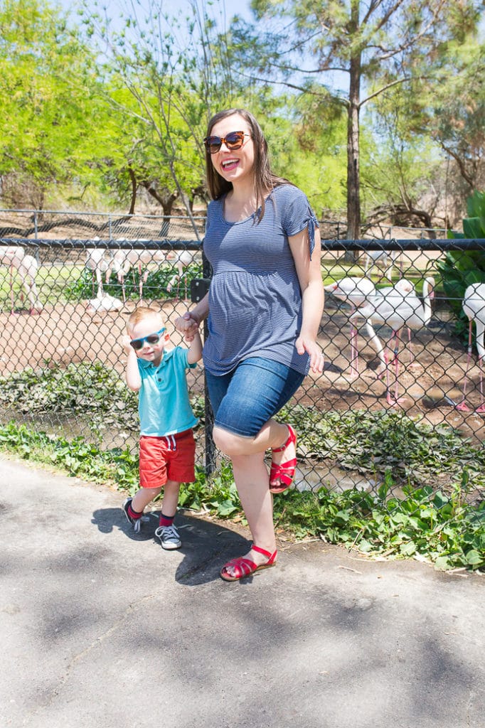 Family day at the zoo. 