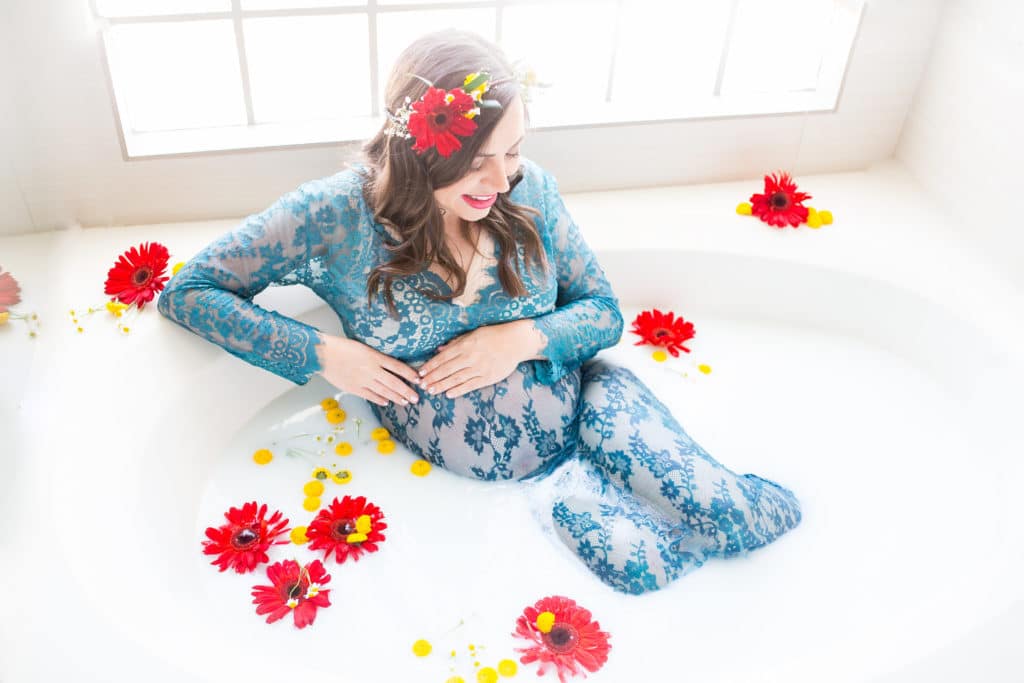 Milk Bath Maternity Photography