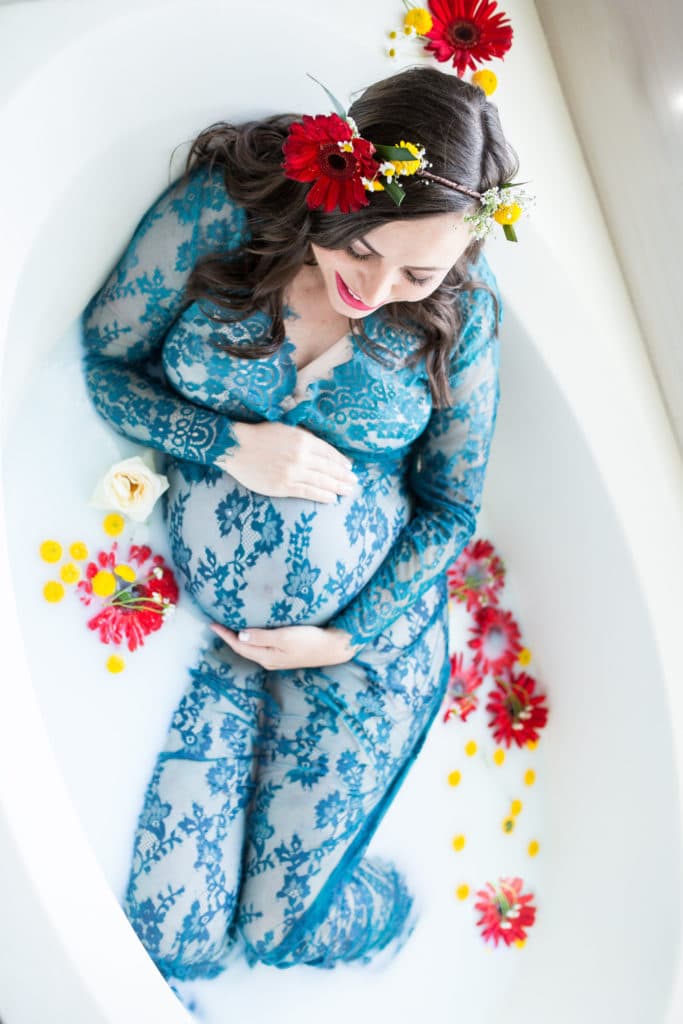 Milk Bath Maternity Photography