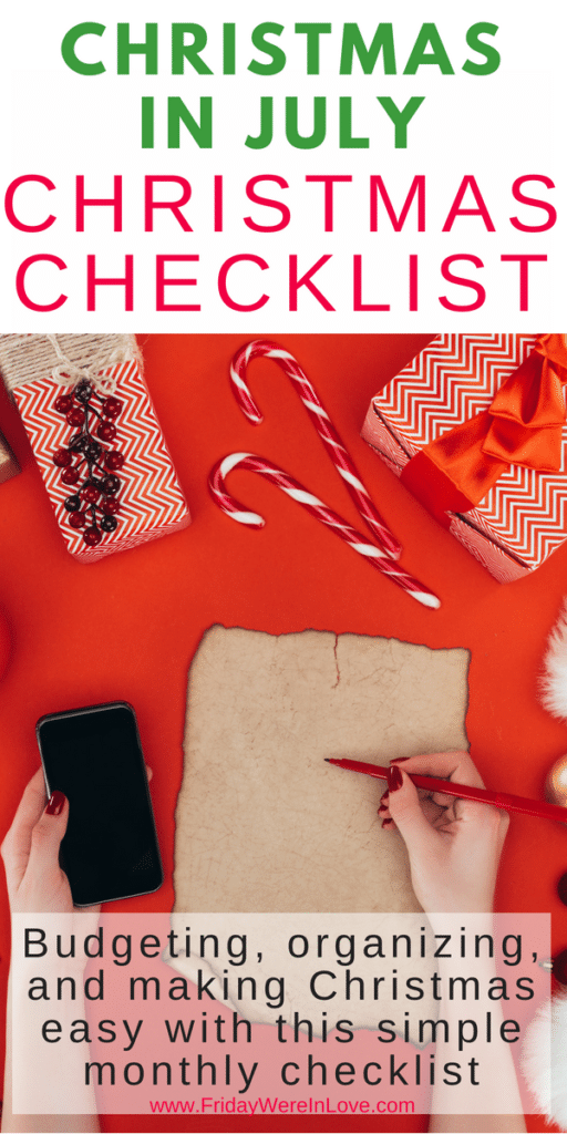 Christmas in July: Easy Christmas preparation checklist with something to tackle each month to make a Christmas budget and plan easy and stress-free! 