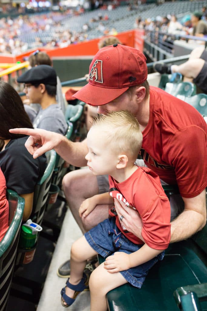 Father son MLB baseball game. 