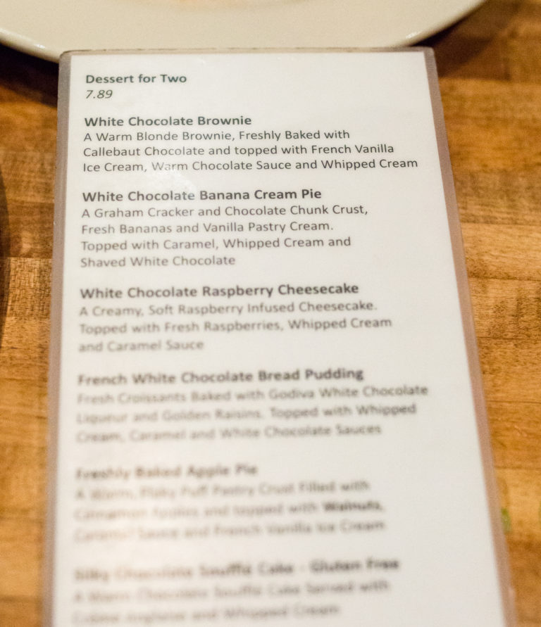 The White Chocolate Grill Restaurant and Menu Review