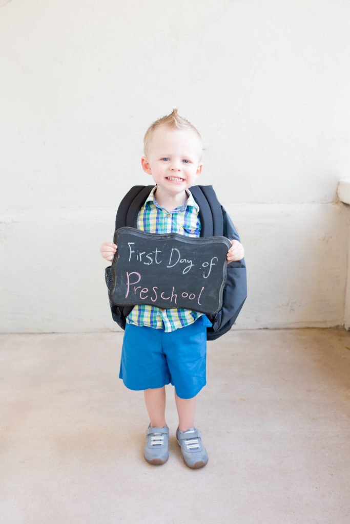 Preschool back-to-school excitement. 