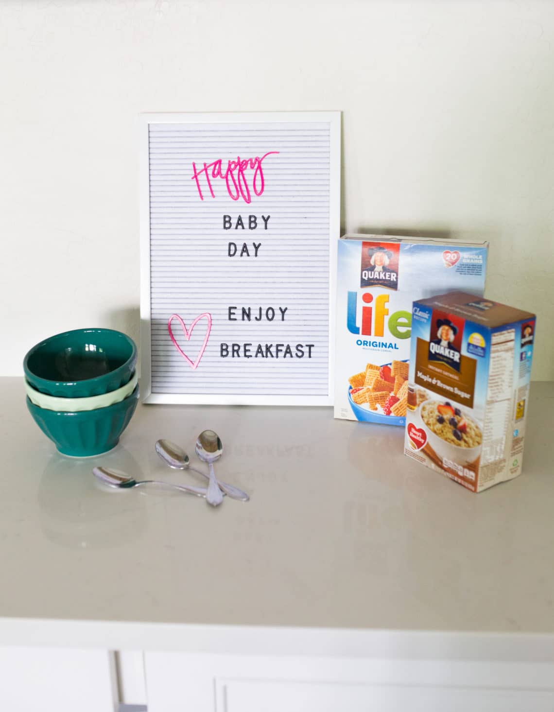 Setting up a breakfast bar for guests. 