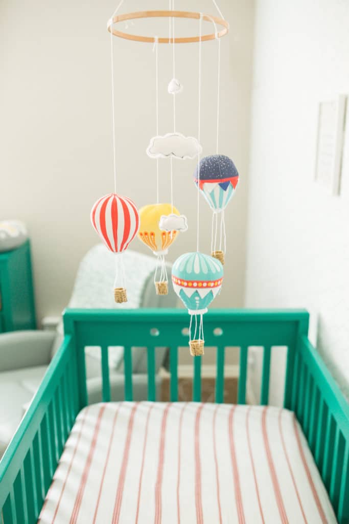 Modern nursery: Modern green crib