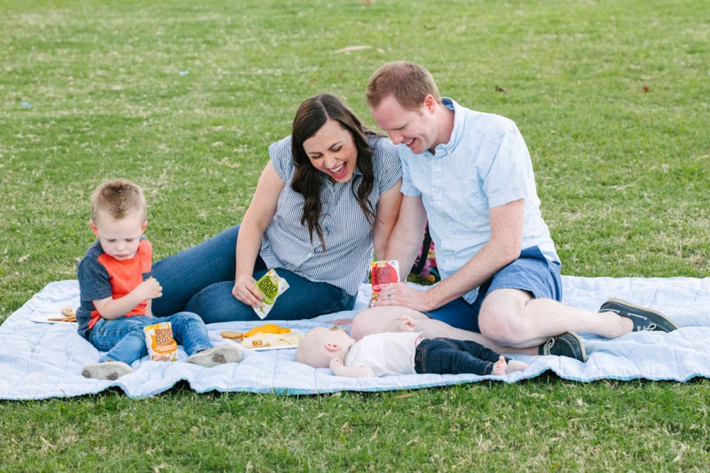 Family Picnic with a baby. 