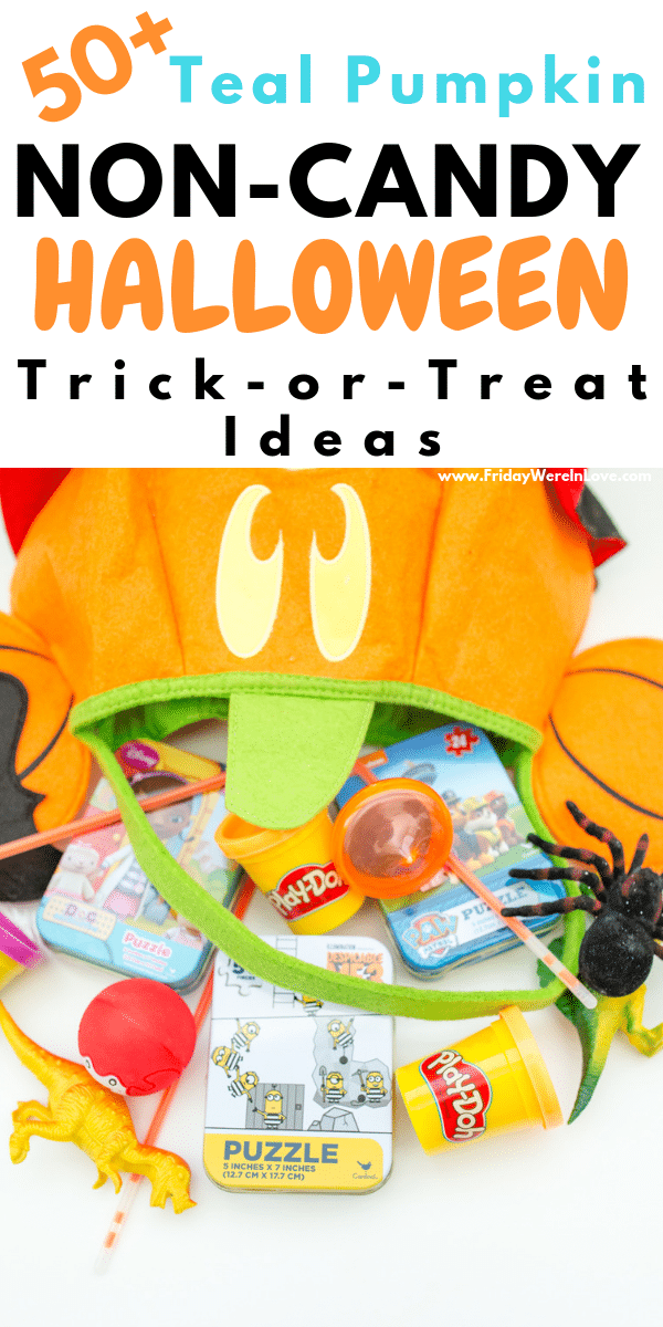 Teal Pumpkin non-candy trick or treat ideas for allergy friendly Halloween treats. 