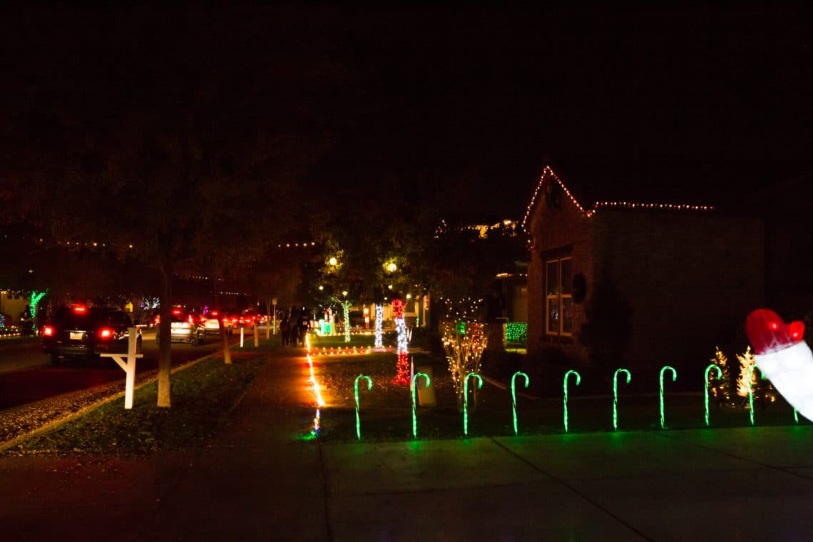 Christmas lights neighborhood in Gilbert AZ. 