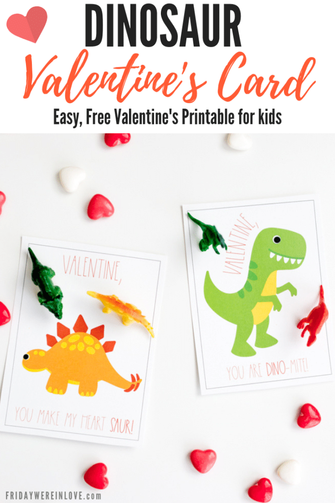 dinosaur valentines card: free valentines printable