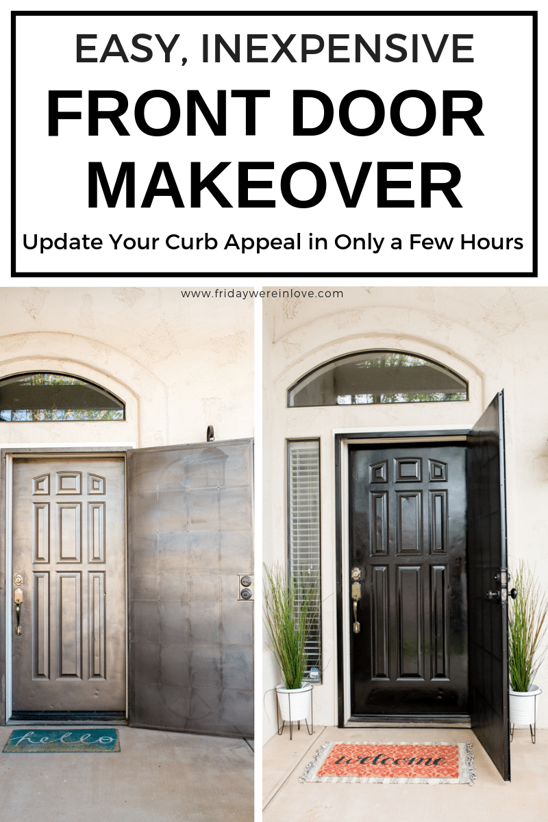 Easy Front Door Makeover before and after