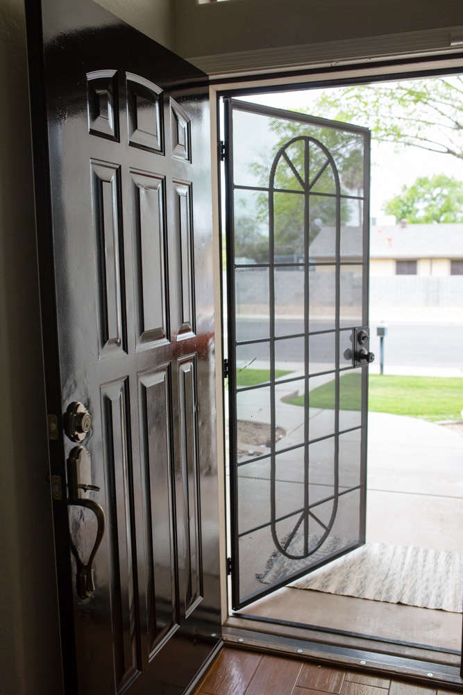 Black Front Door Makeover Tutorial 