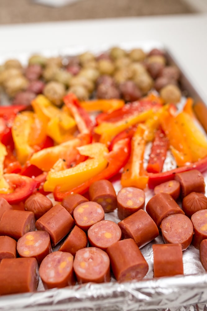 Sausage potatoes and peppers dinner