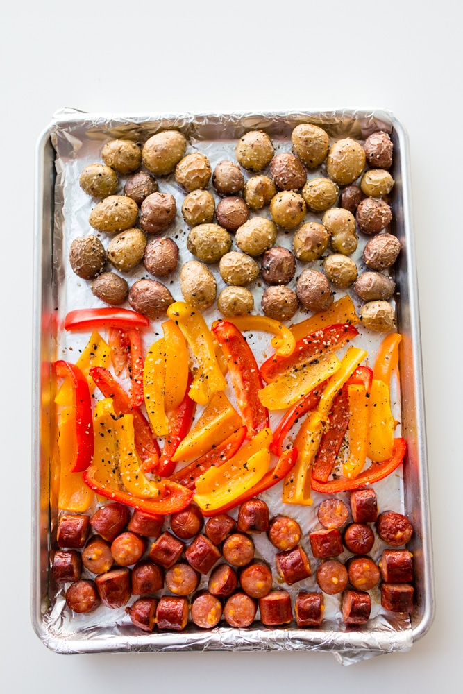 Sausage, Peppers, and Potatoes Sheet Pan Dinner