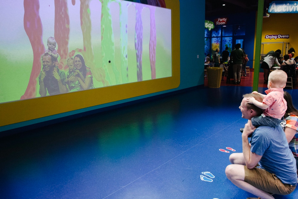 Rainbow Rain at the Crayola Experience. 