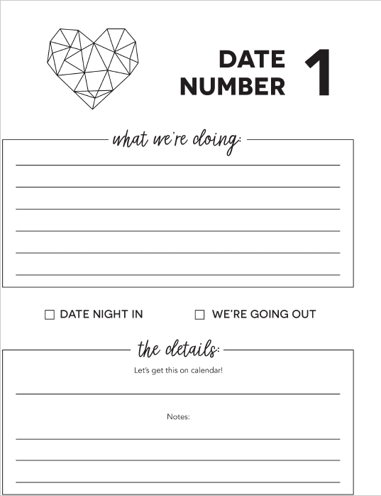 Free Printable} Give DATE NIGHT for a Wedding Gift