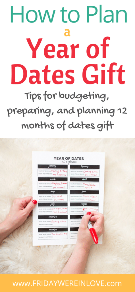 How to Plan A Year of Dates Gift