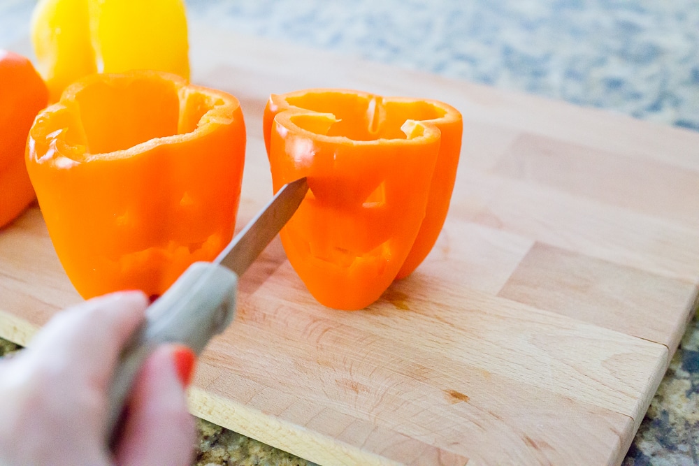 Halloween Bell Peppers Recipe. 