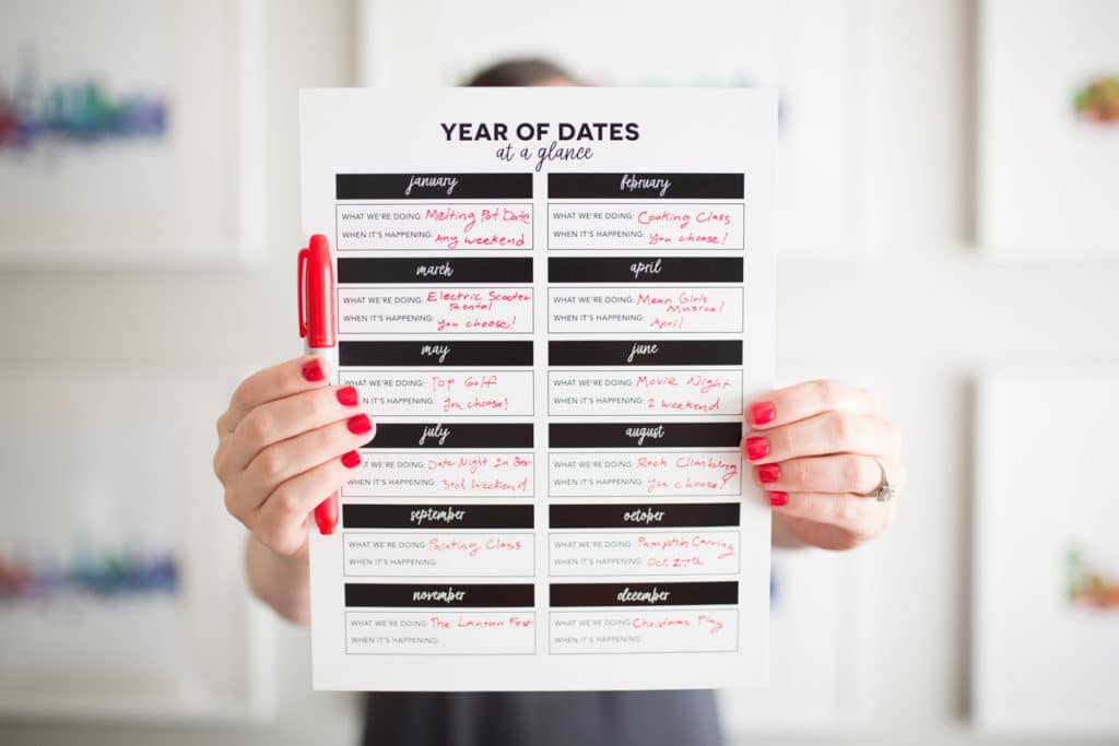 How to plan a Year of Dates gift. 