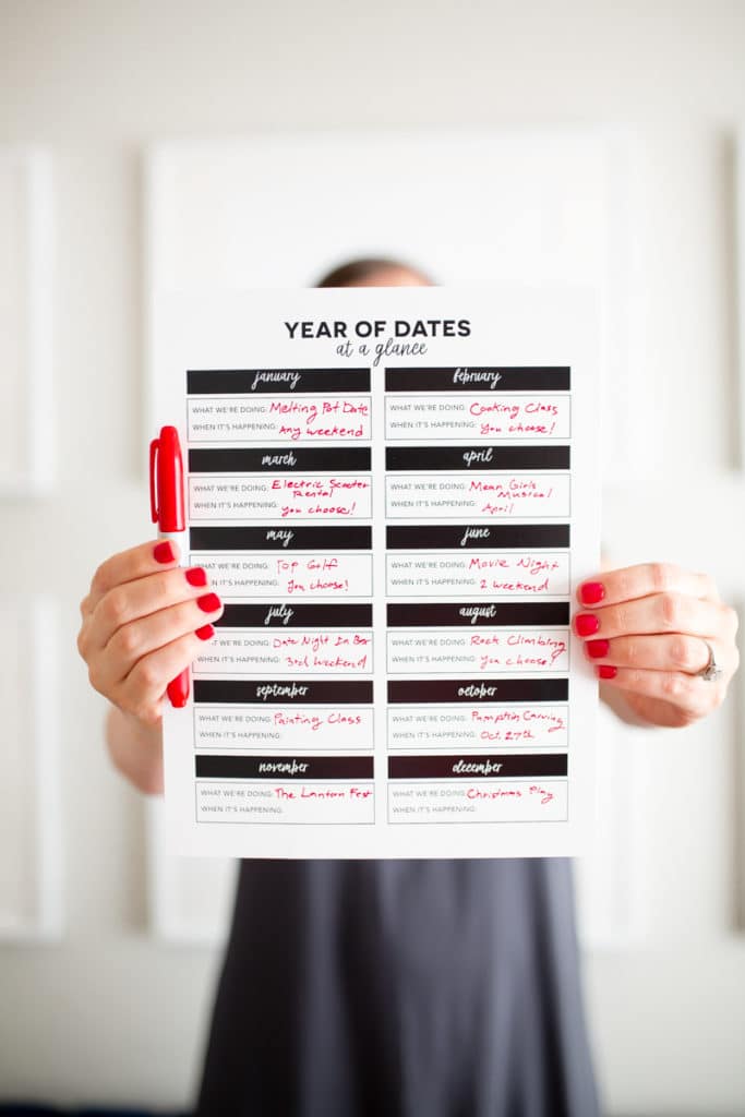 Year of Dates experience gift ideas. 