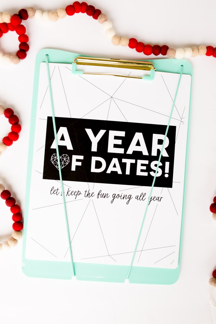 Year of Date Ideas Gift: A Clipboard of Dates