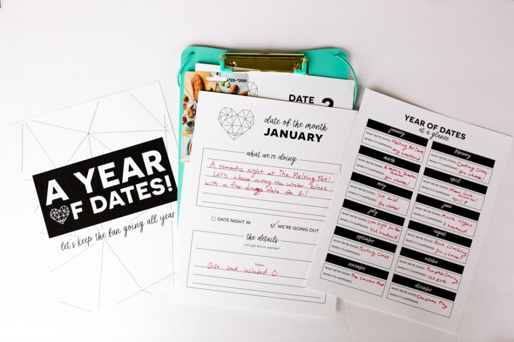 Date all year clipboard gift