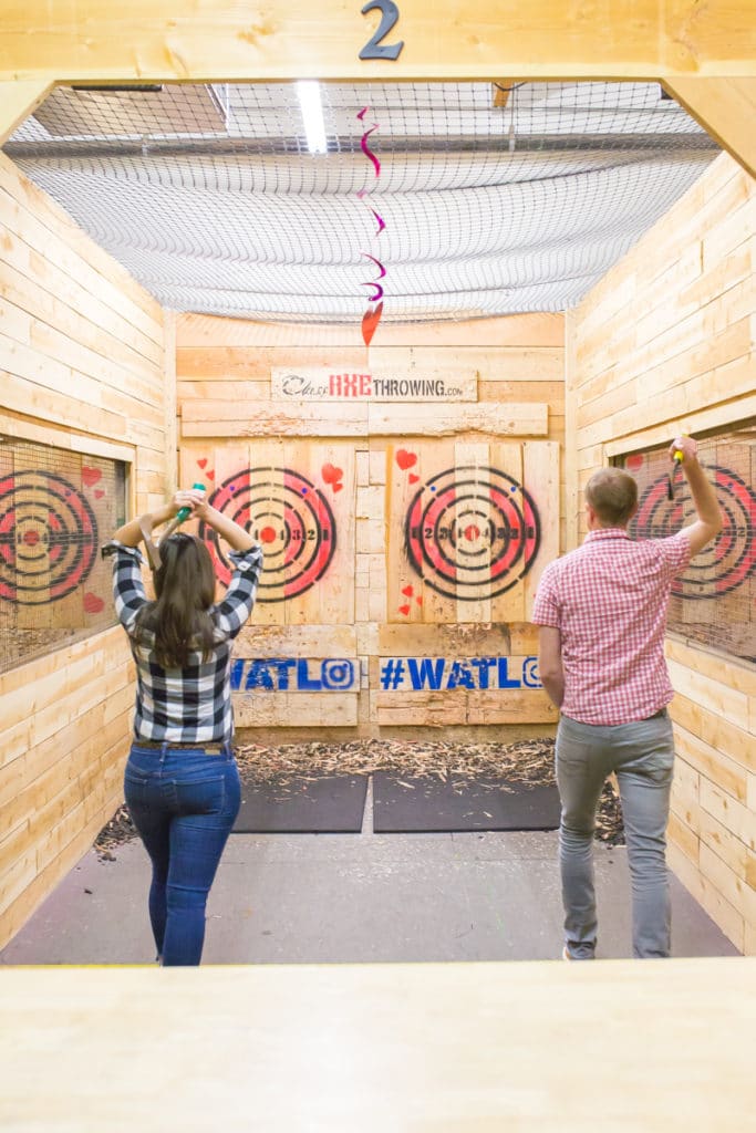 Axe Throwing date idea for couples. 
