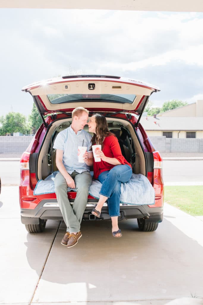 Date night in the car. 