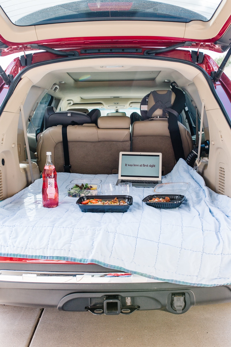 Car Picnic Date Night setup. 