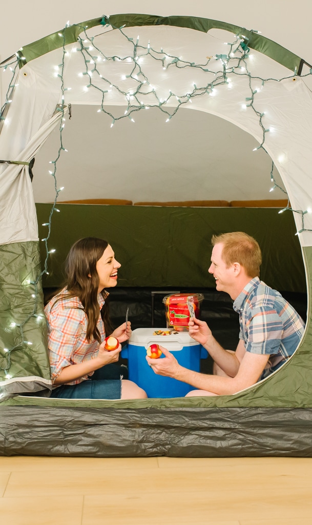 When the rain forces you to camp indoors you make the best of it - Date  Night Ideas - Date Night Ideas