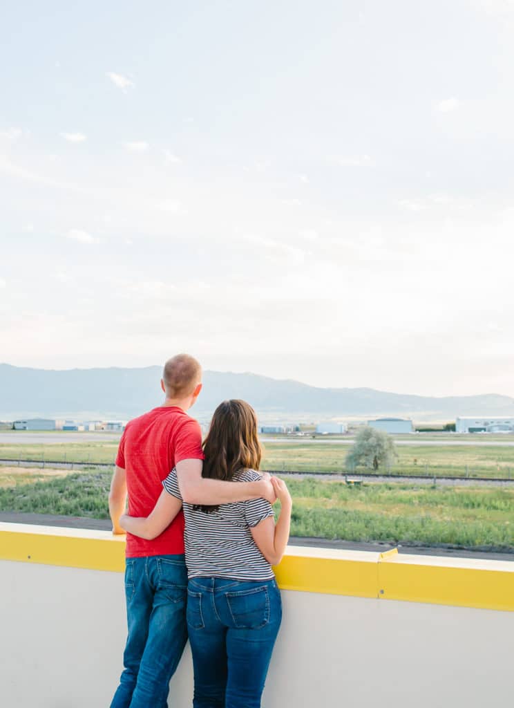 Airplane Viewing Area Date NIght