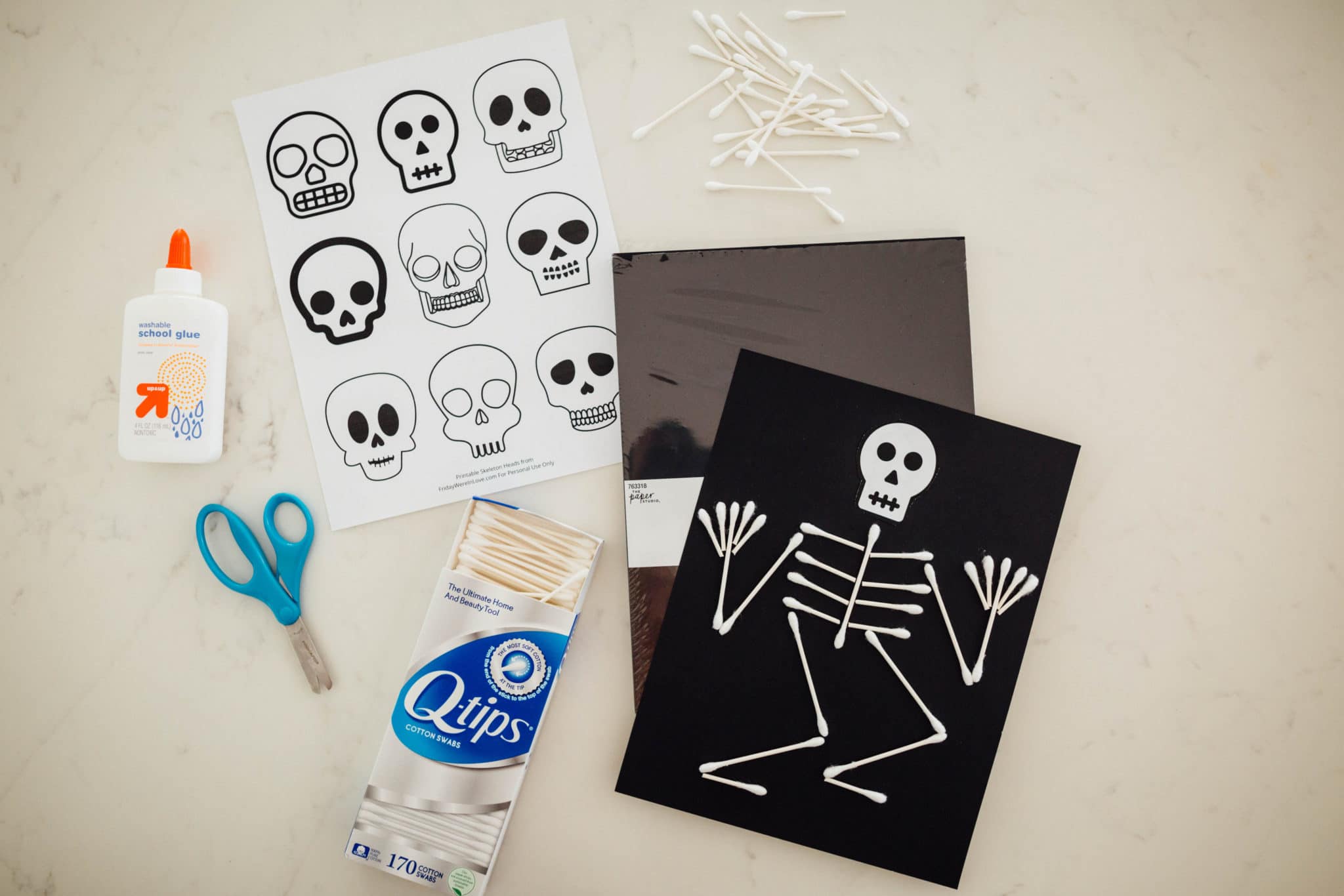 Q Tip Skeleton: An Easy Halloween Craft for Kids