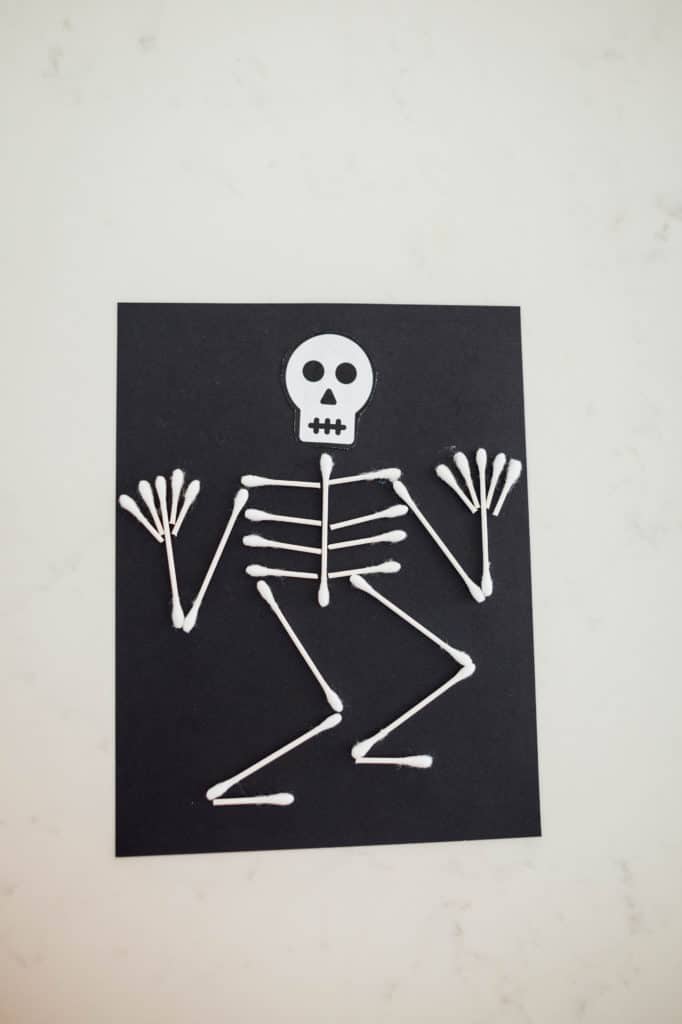 Q-Tip Skeletons Easy Halloween Craft for Kids