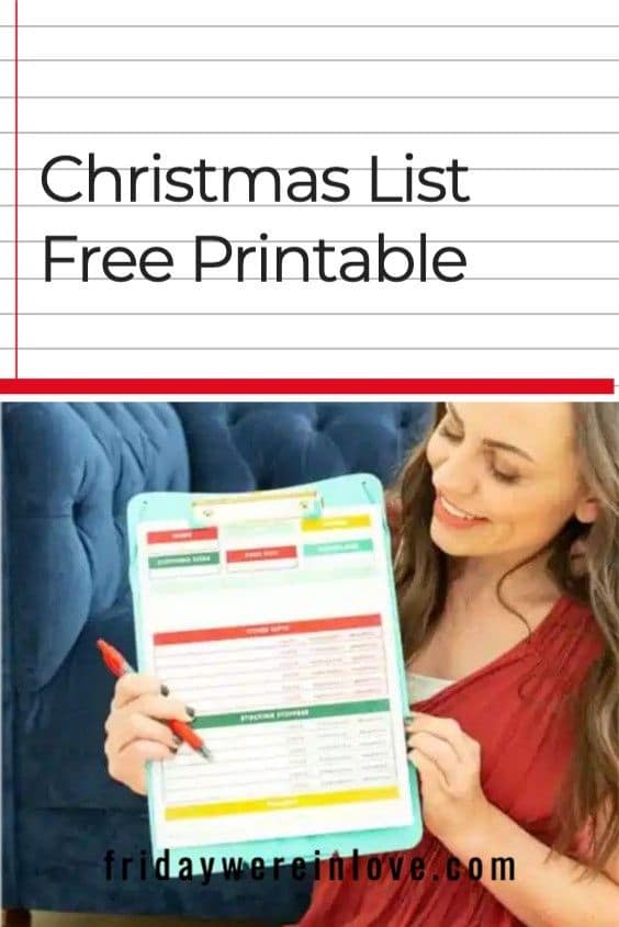 Christmas List Free Printable