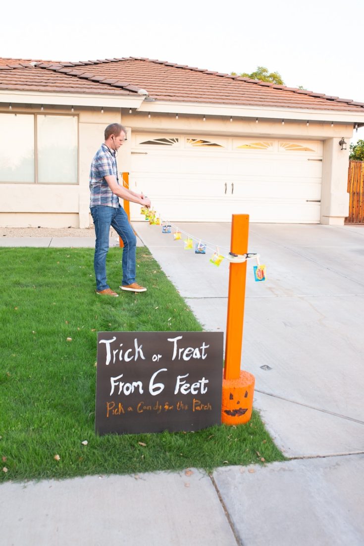 Social Distanced Trick or Treating Clothesline