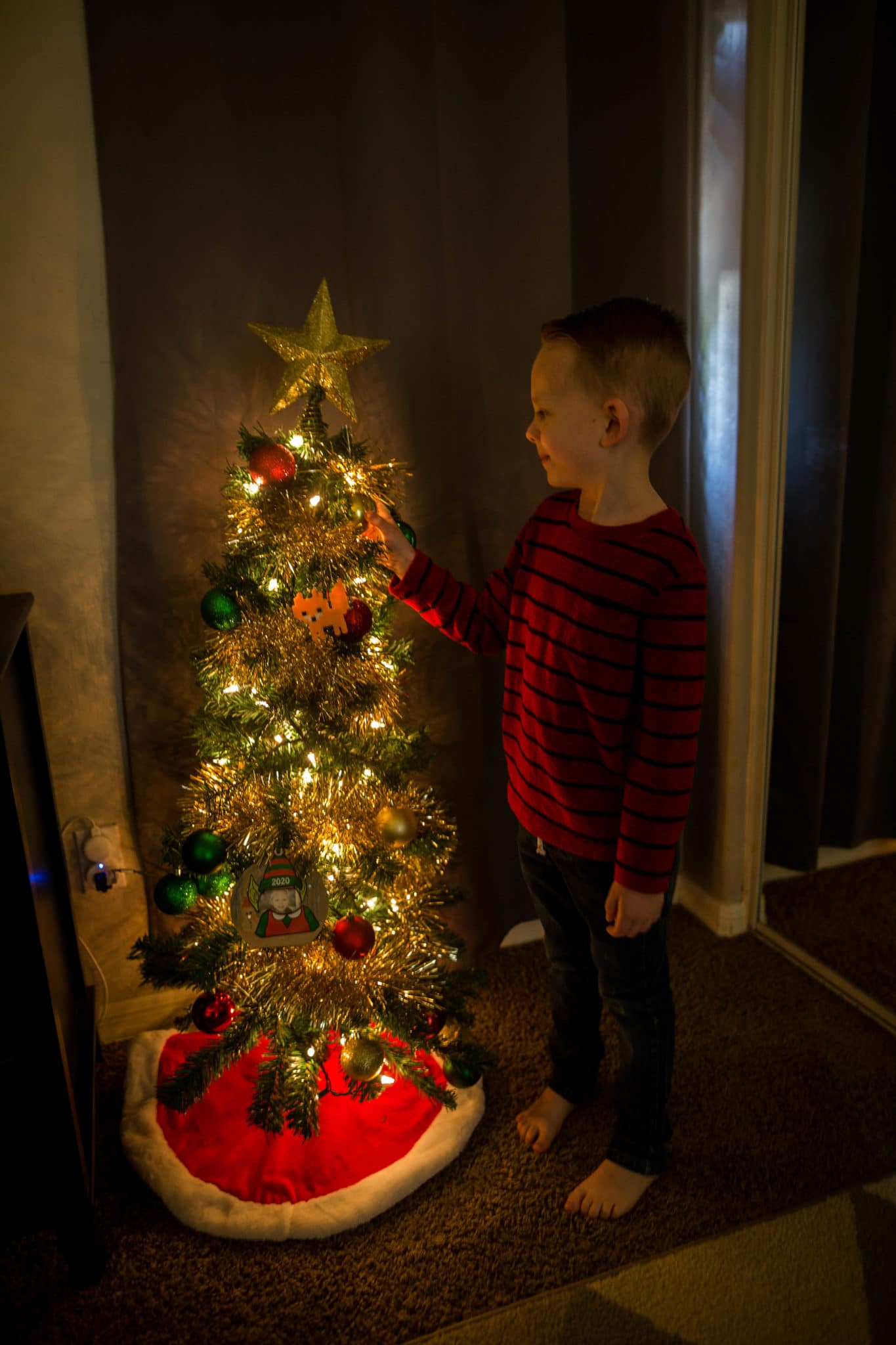 Christmas Tree in Kid's Bedroom.