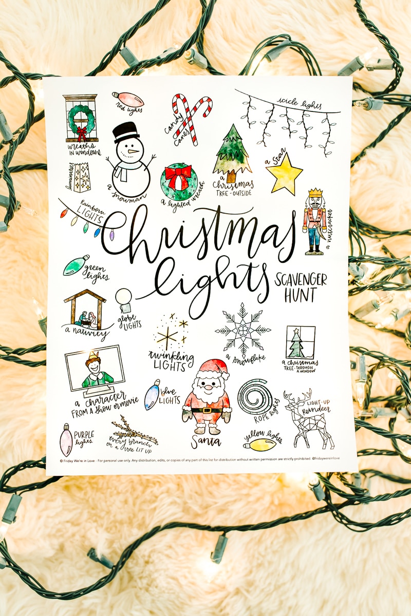 Christmas Scavenger Hunt printable.  