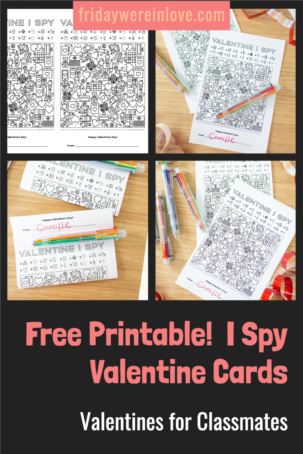 Valentines for Classmates: Printable Valentine Card - Friday We're In Love