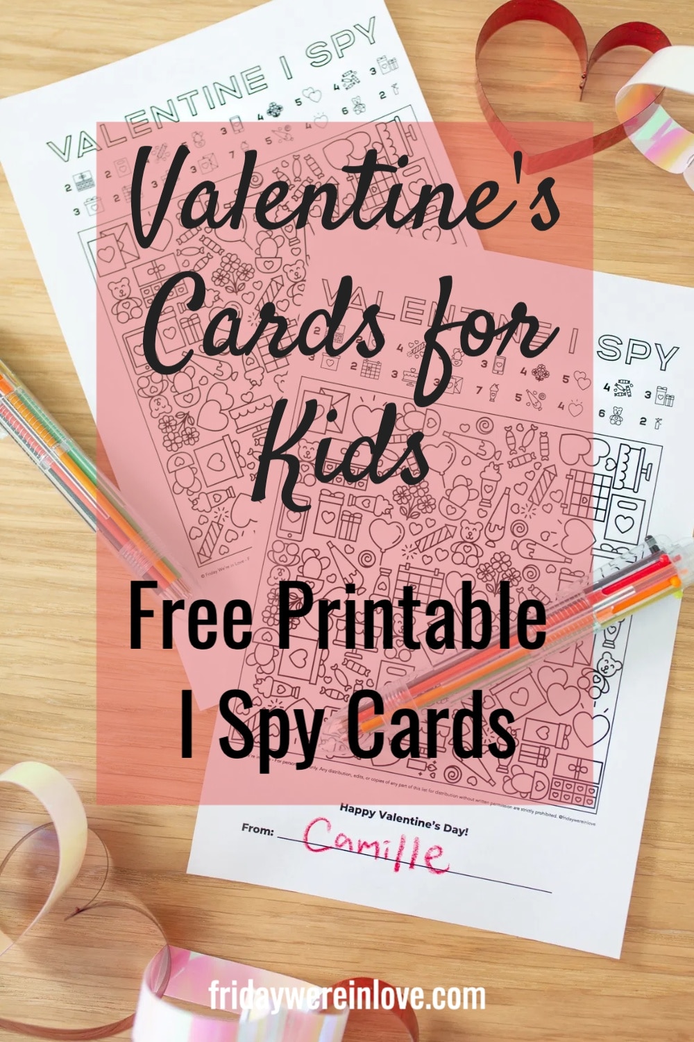 Valentines for Classmates: Printable Valentine Card - Friday We're In Love