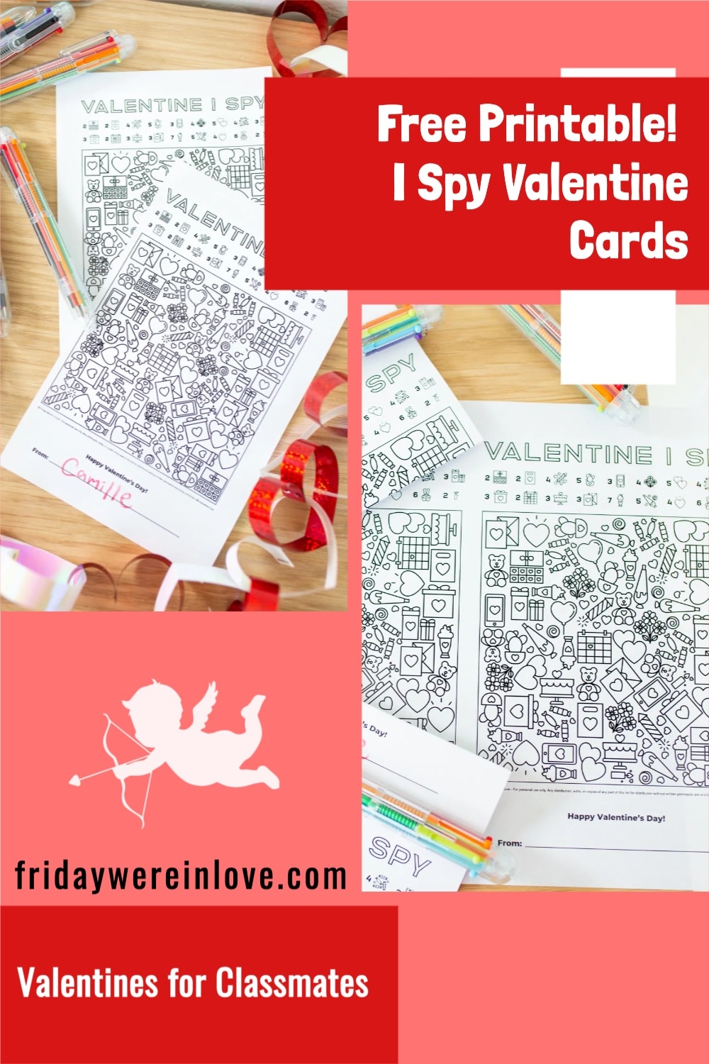 Valentines for Classmates: Printable Valentine Card - Friday We're In Love