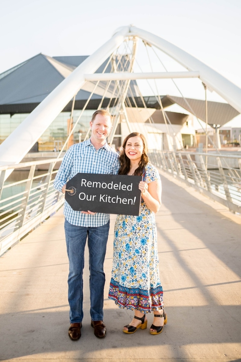 Celebrating a home remodel as a married couple. 