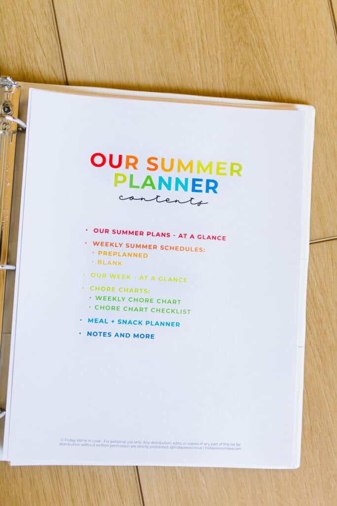 Summer Planner and Organizer