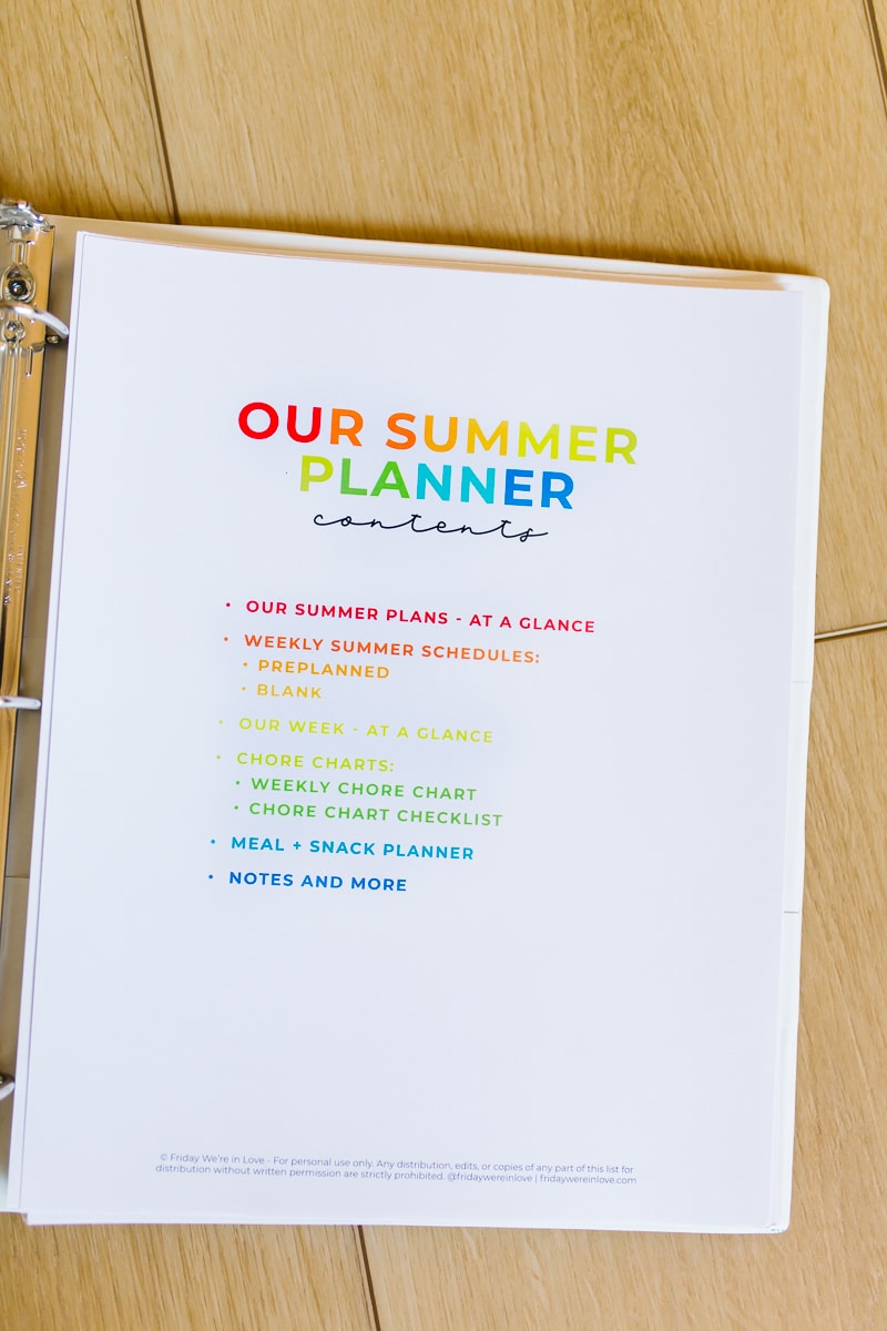 Summer Schedule + Summer Routine Planner and Organizer