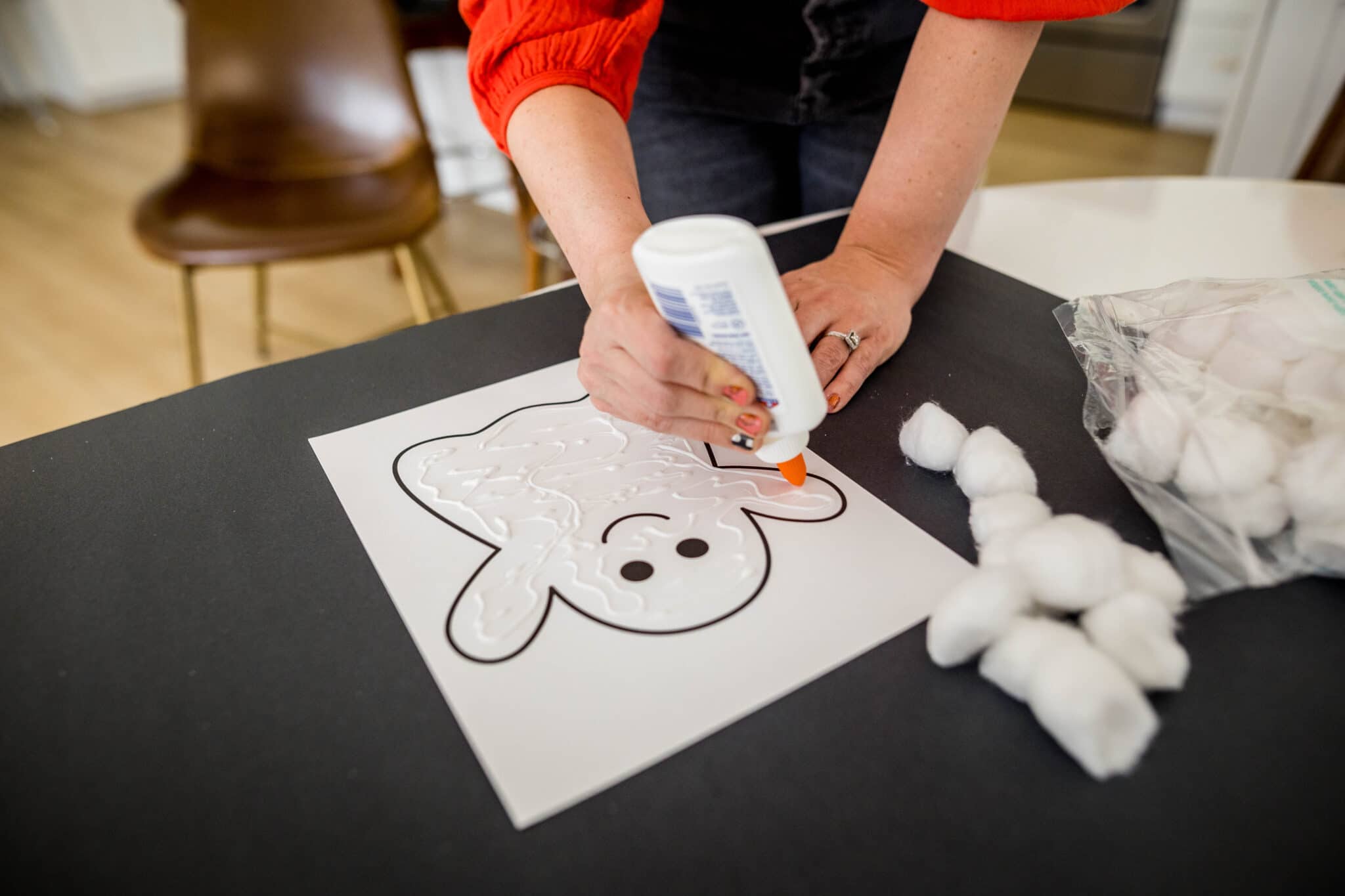 Cotton Ball Ghost Craft