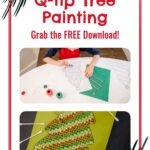 Qtip Tree Painting: Christmas Dot Painting