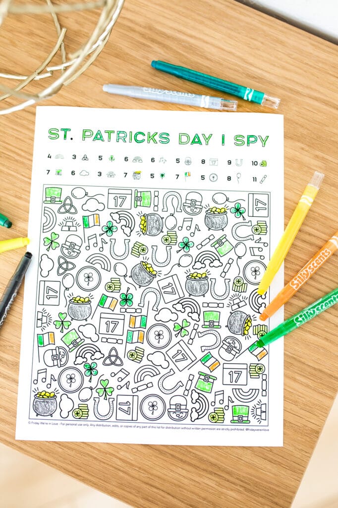 St. Patrick\'s Day I Spy printable. 
