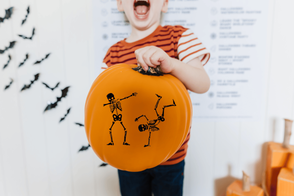 Skeleton Pumpkin painted pumpkin ideas. 