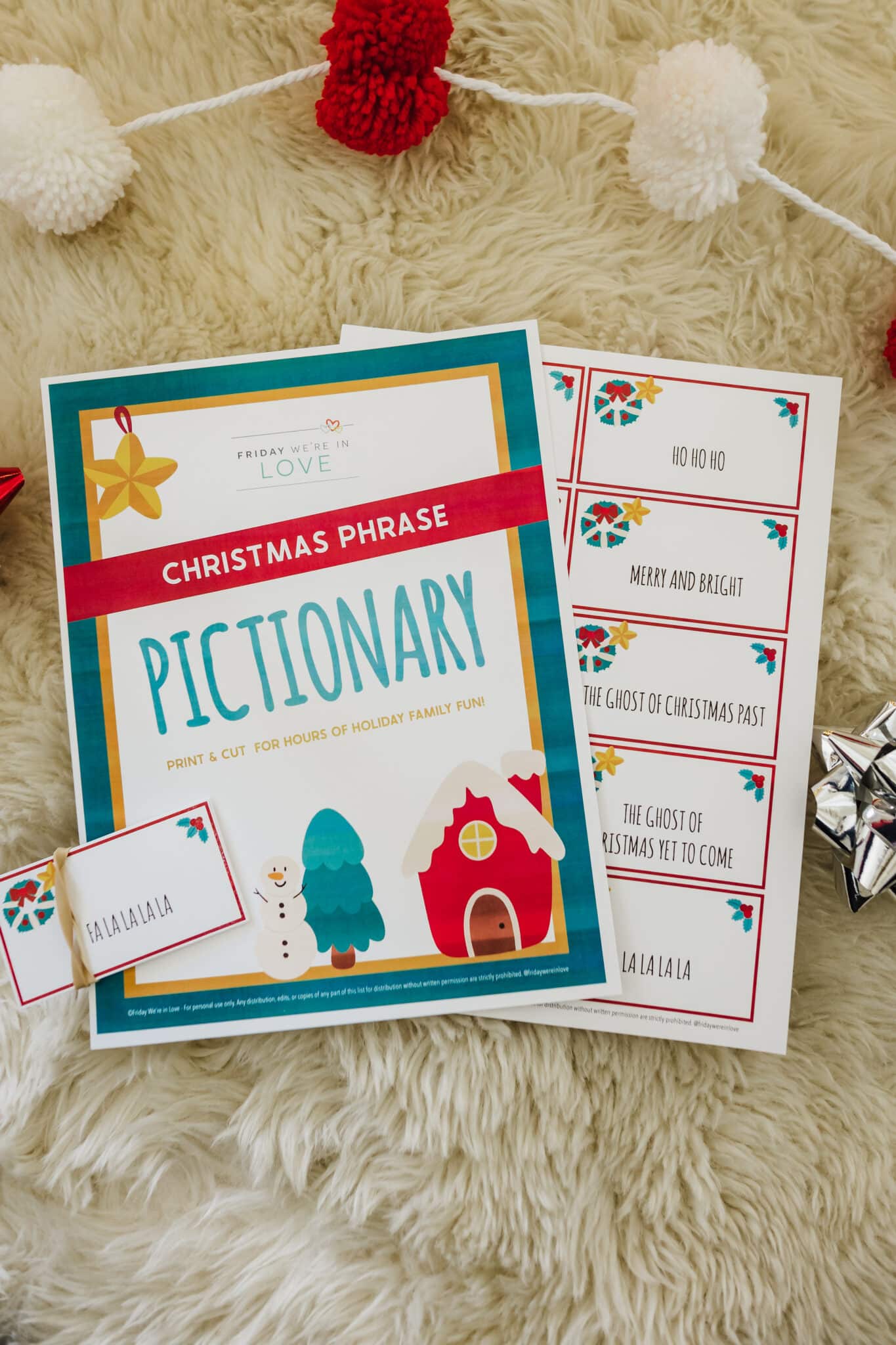 Christmas Pictionary Printable.