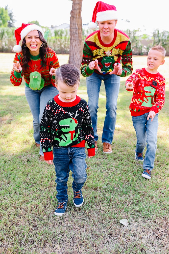 Ugly Christmas sweaters for kids. 